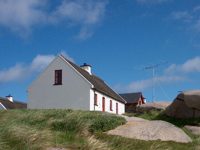 A Donegal Thatched Cottage.